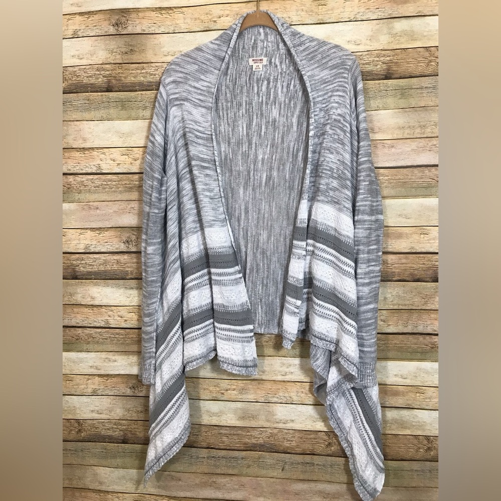 Mossimo Supply Co. Gray and White Knit Cardigan